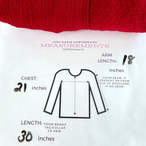 Ali Miles Womens Tunic Top Blouse Size L Lagenlook Artsy Flowy Roll Tab Red - Picture 7 of 7